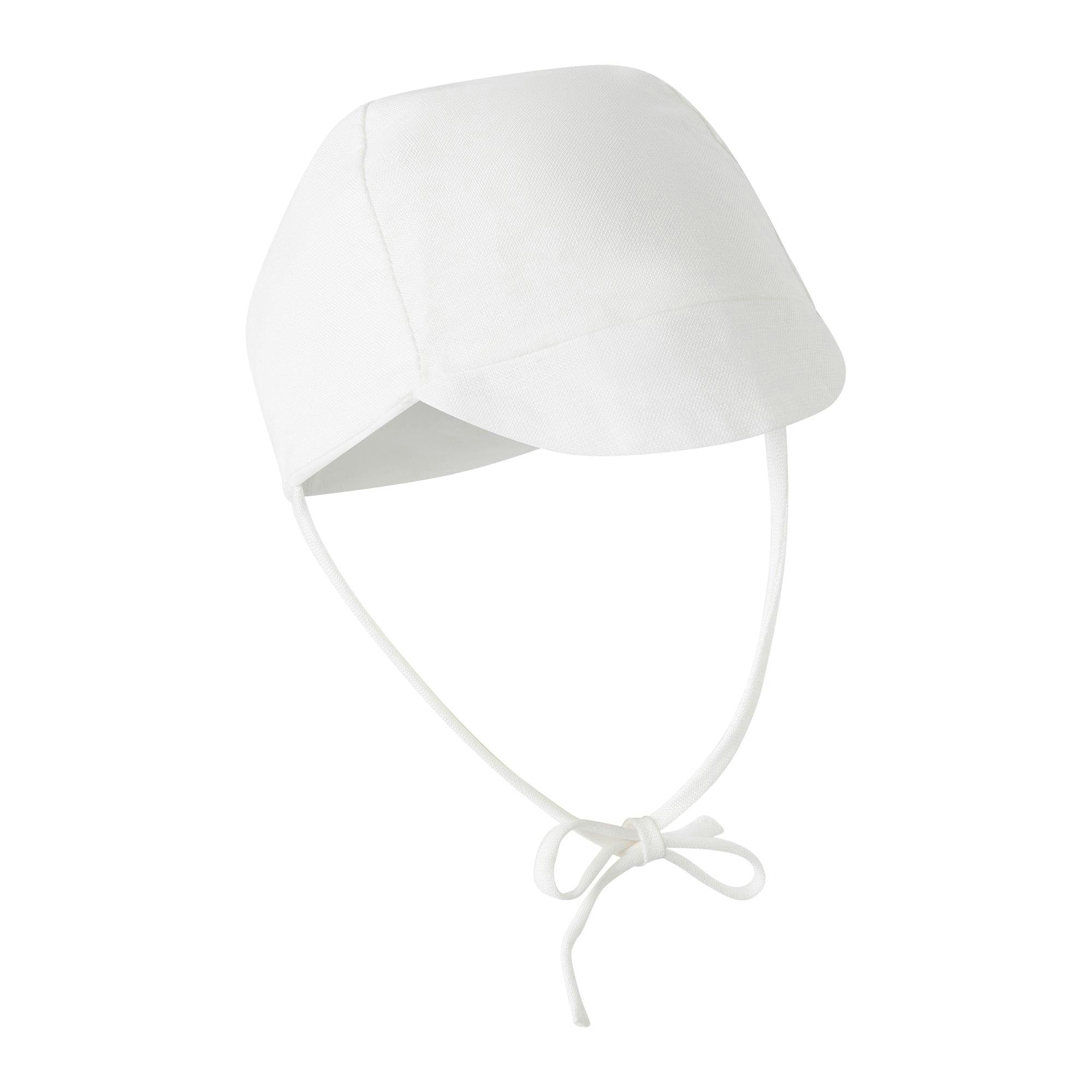 Linen Pleated Babysuit and Bonnet