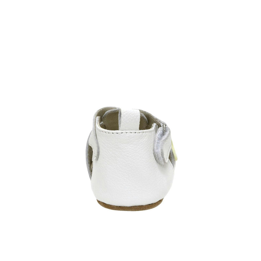 Mariposa White Leather Sandal