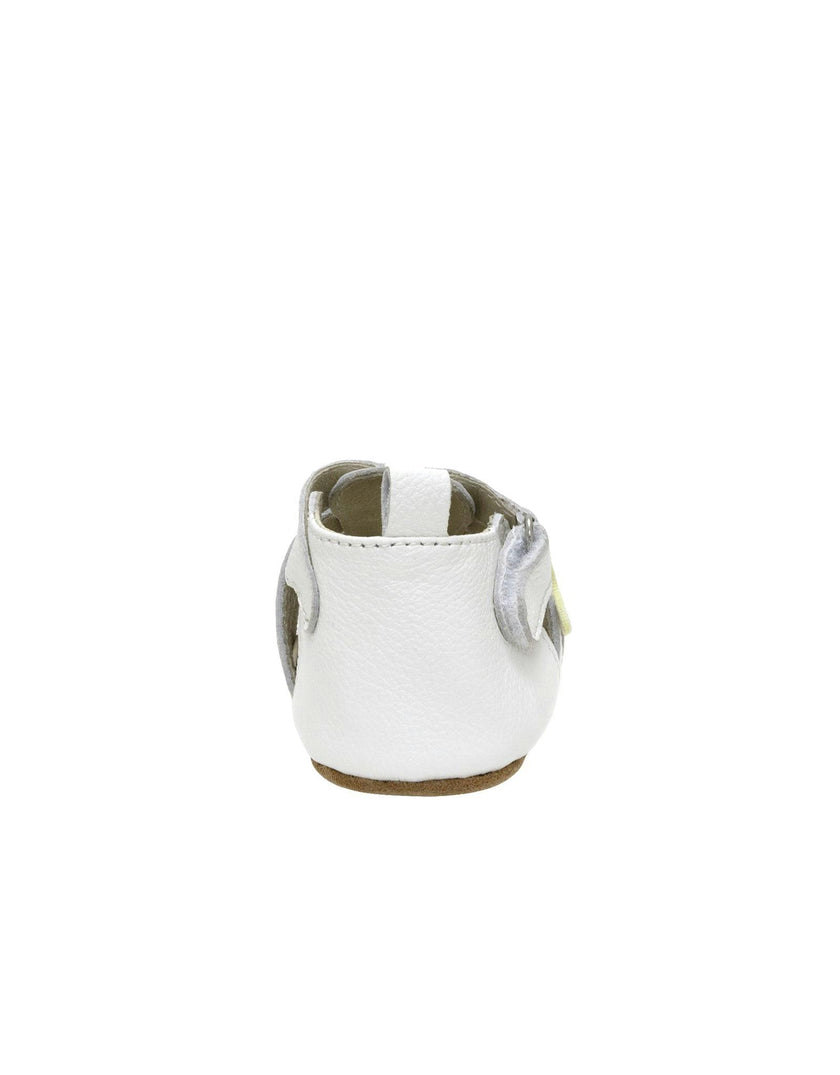 Mariposa White Leather Sandal