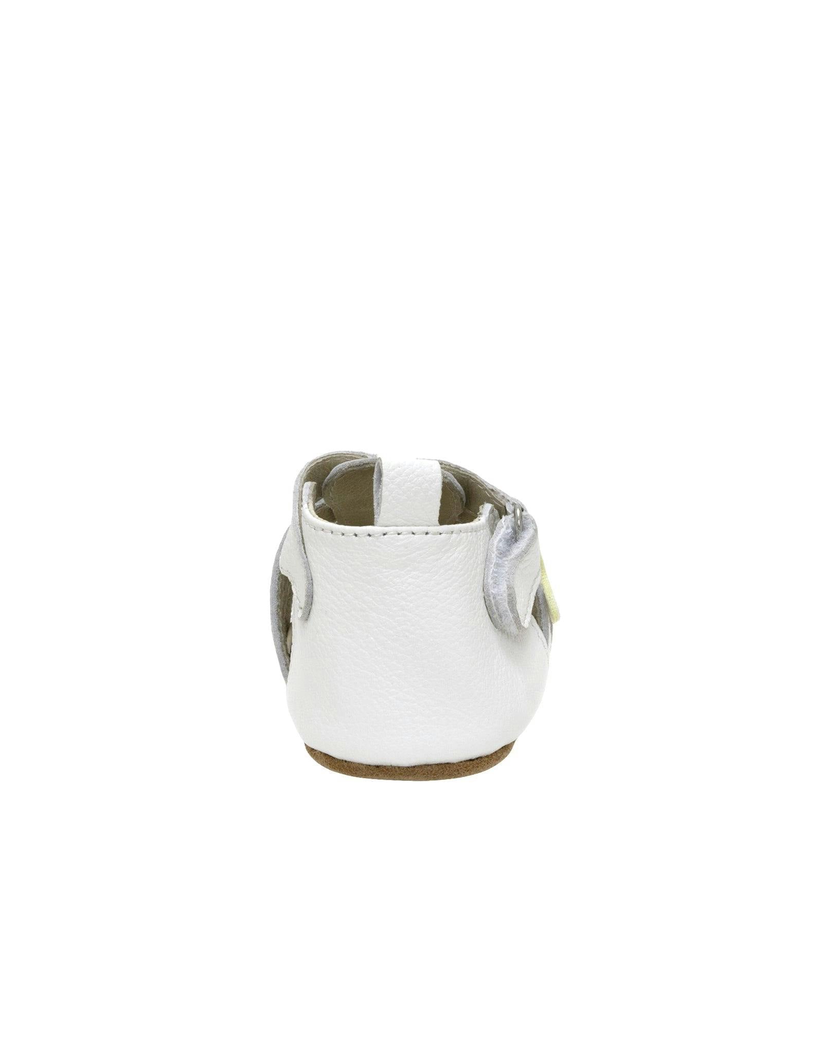 Mariposa White Leather Sandal