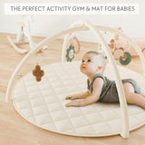 Beautiful Baby Play Gym - Soft Cotton Mat with 6 Cute Toys Creates The Perfect Activity Area for Your Girl/Boy - Stylish Infant Floor Playmat for Playroom