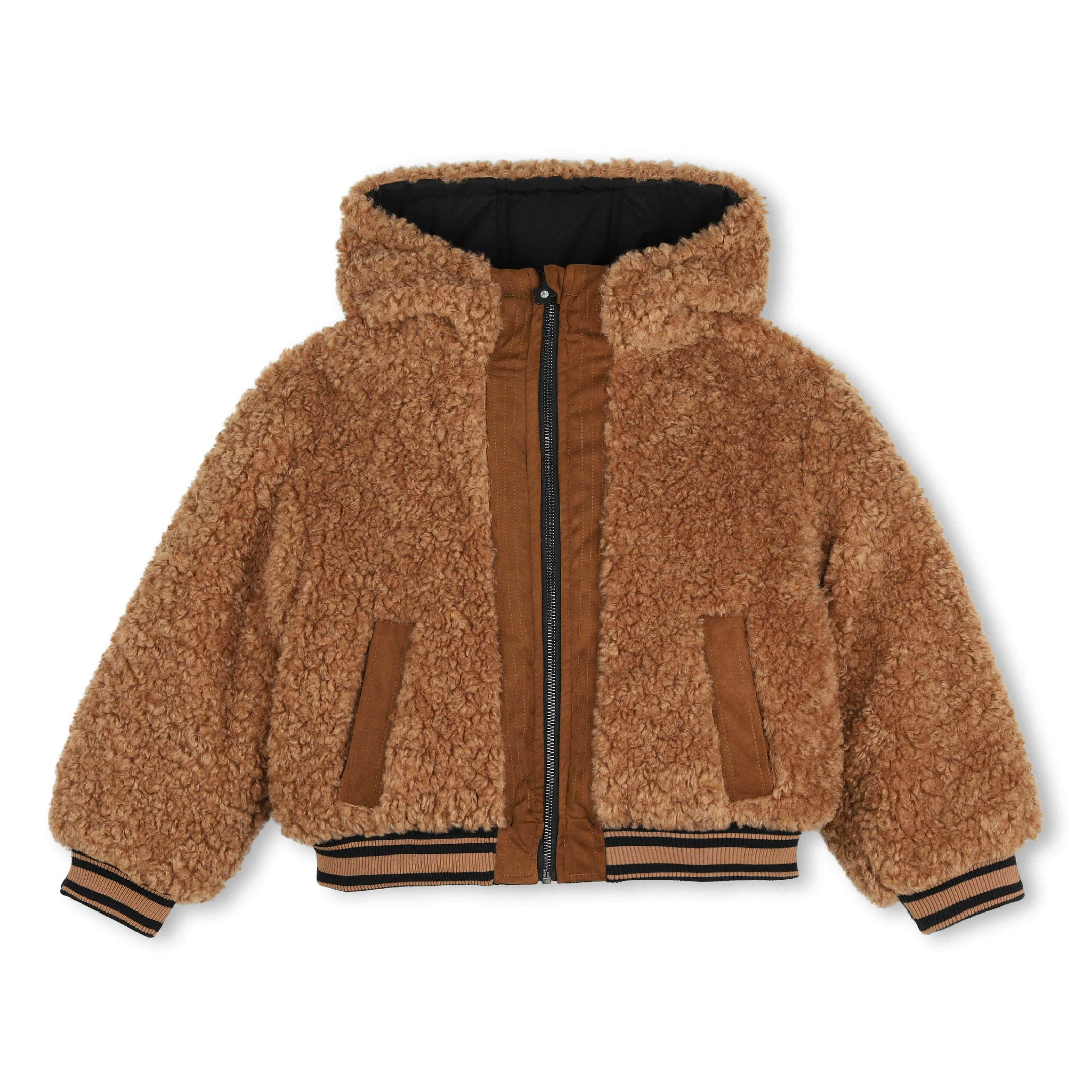 Brown Reversible Teddy Jacket