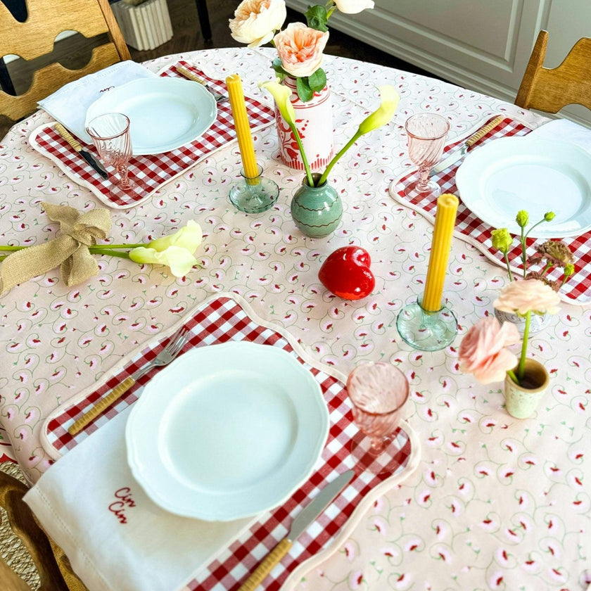 Set of 4 Giardino Reversible Placemats (Rosso/Rosa)