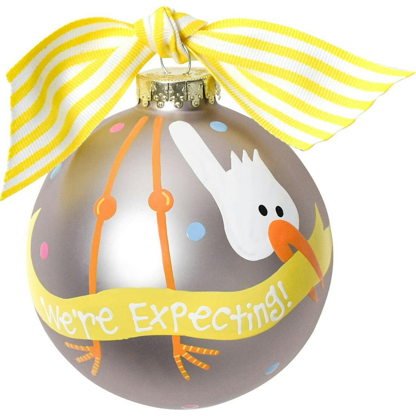 We're Expecting Glass Ornament