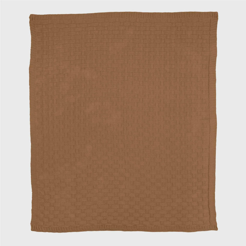 Textured Sustainable Knit Throw Blanket - Basketweave