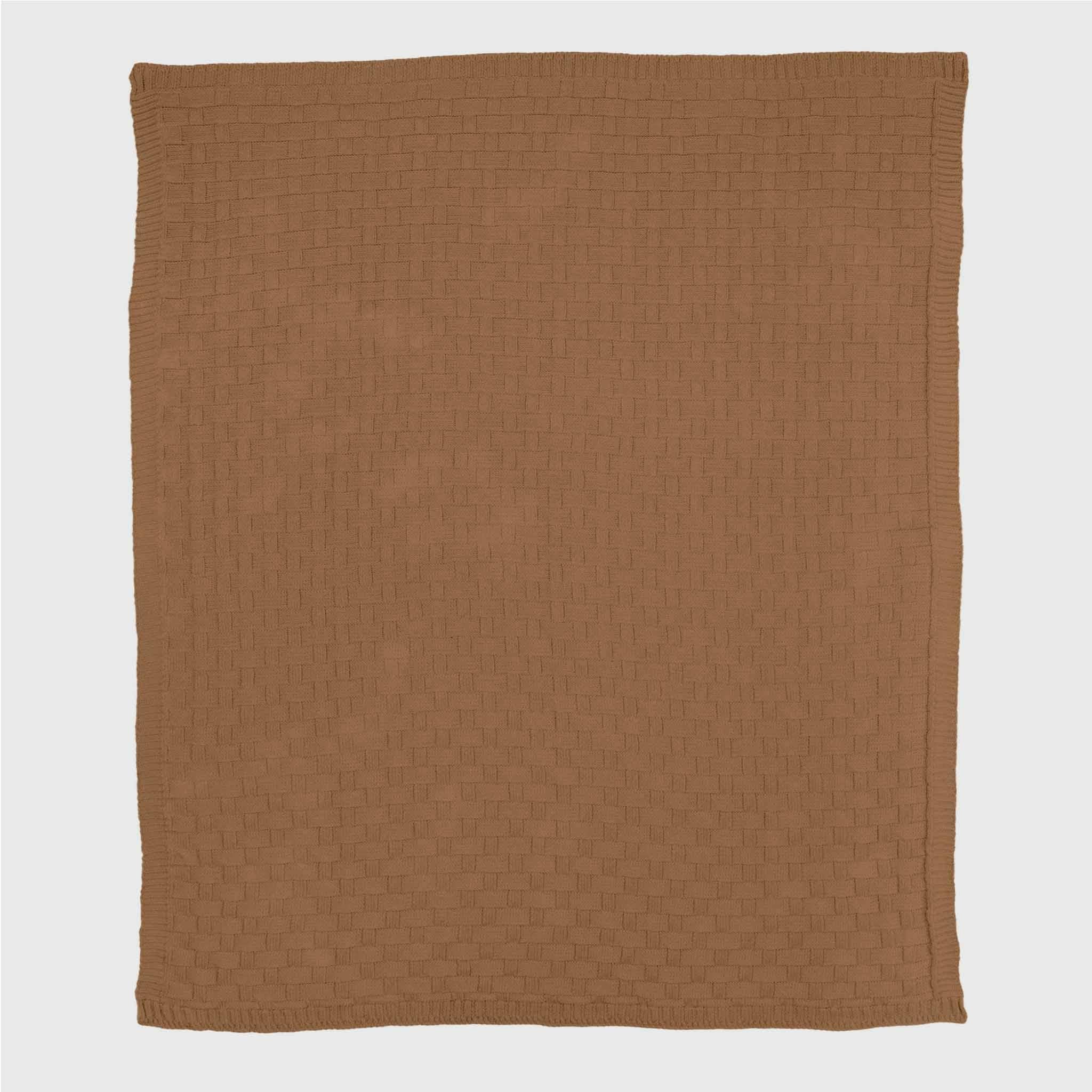 Textured Sustainable Knit Throw Blanket - Basketweave
