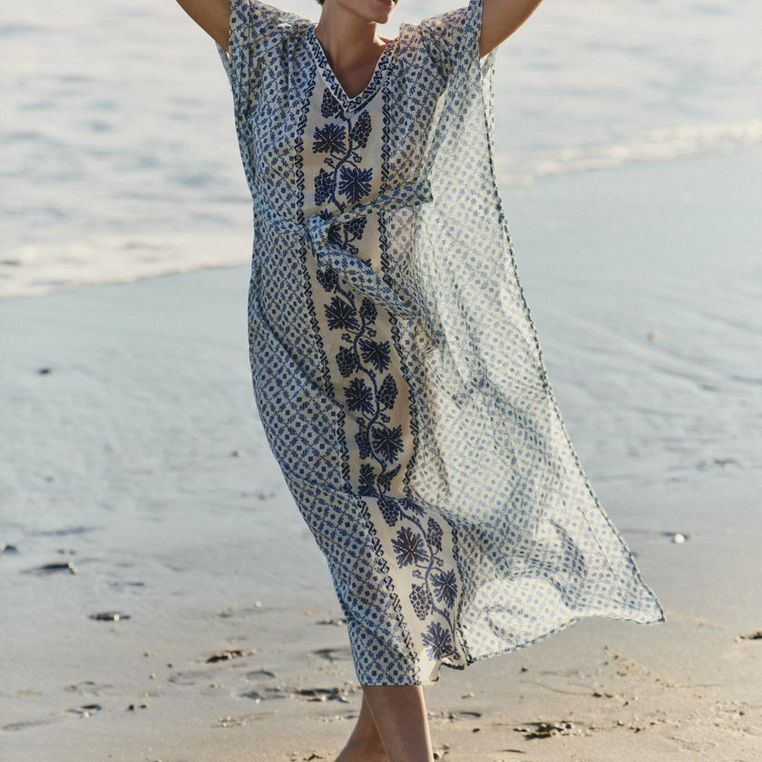 Carrie Caftan in Santorini Dots
