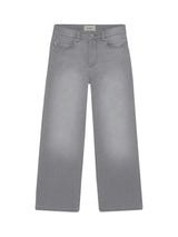 Lily Wide Leg Knit Denim Jeans | Washed Grey Knit