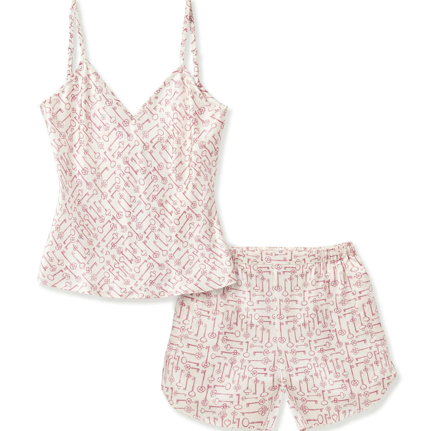 Women's Silk Camisole Short Set in Key to My Heart