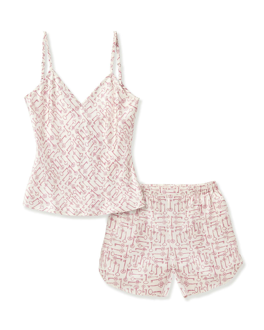 Women's Silk Camisole Short Set in Key to My Heart