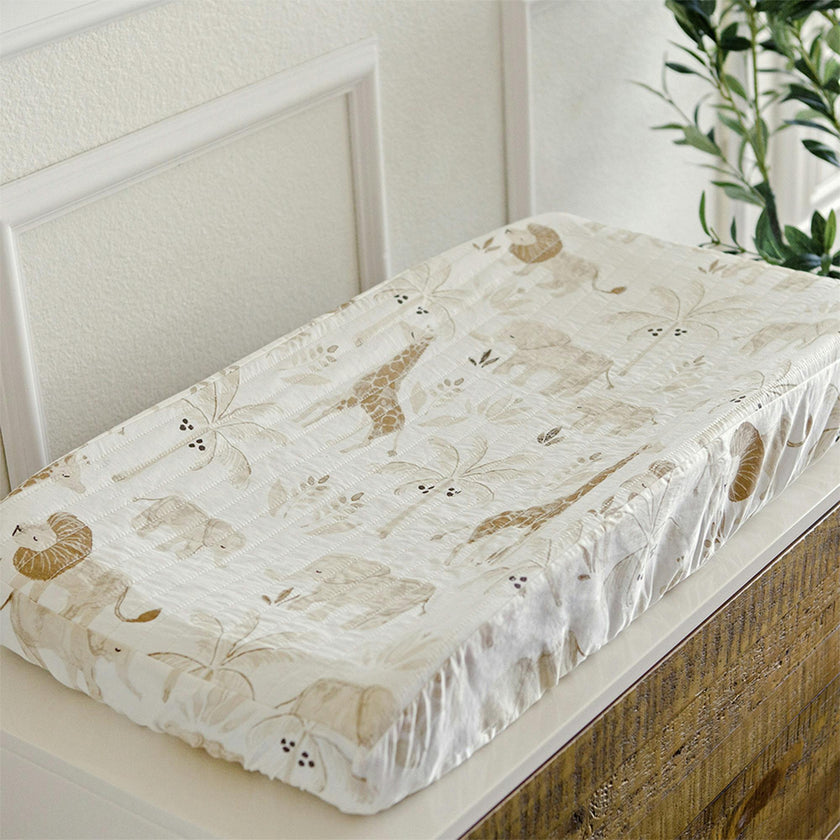 Kendi Quilted Safari Changing Pad Cover