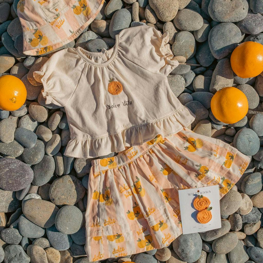S/S Ruffle Skirt Set in Dolce Vita