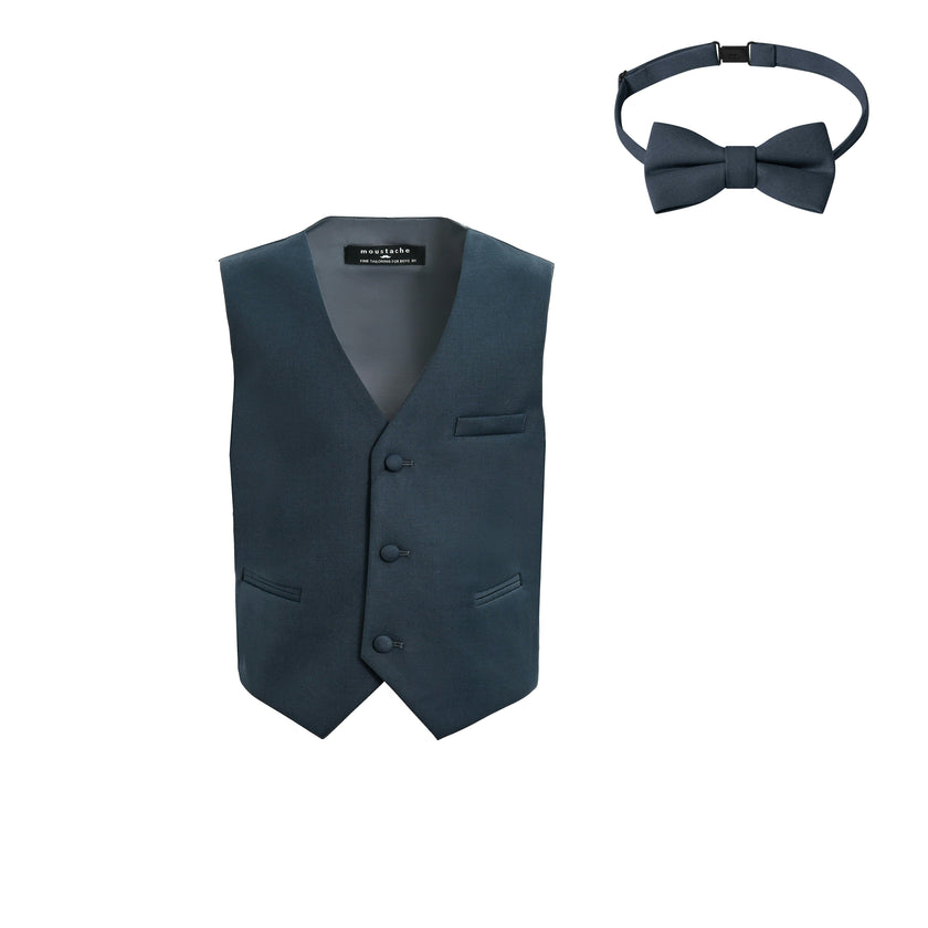Gray Vest Bow Tie Set
