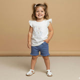 Organic Sleeveless Flutter Top & Shorts Set - Spring Floral