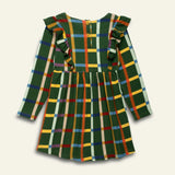 Fall Grid Ruffle Dress