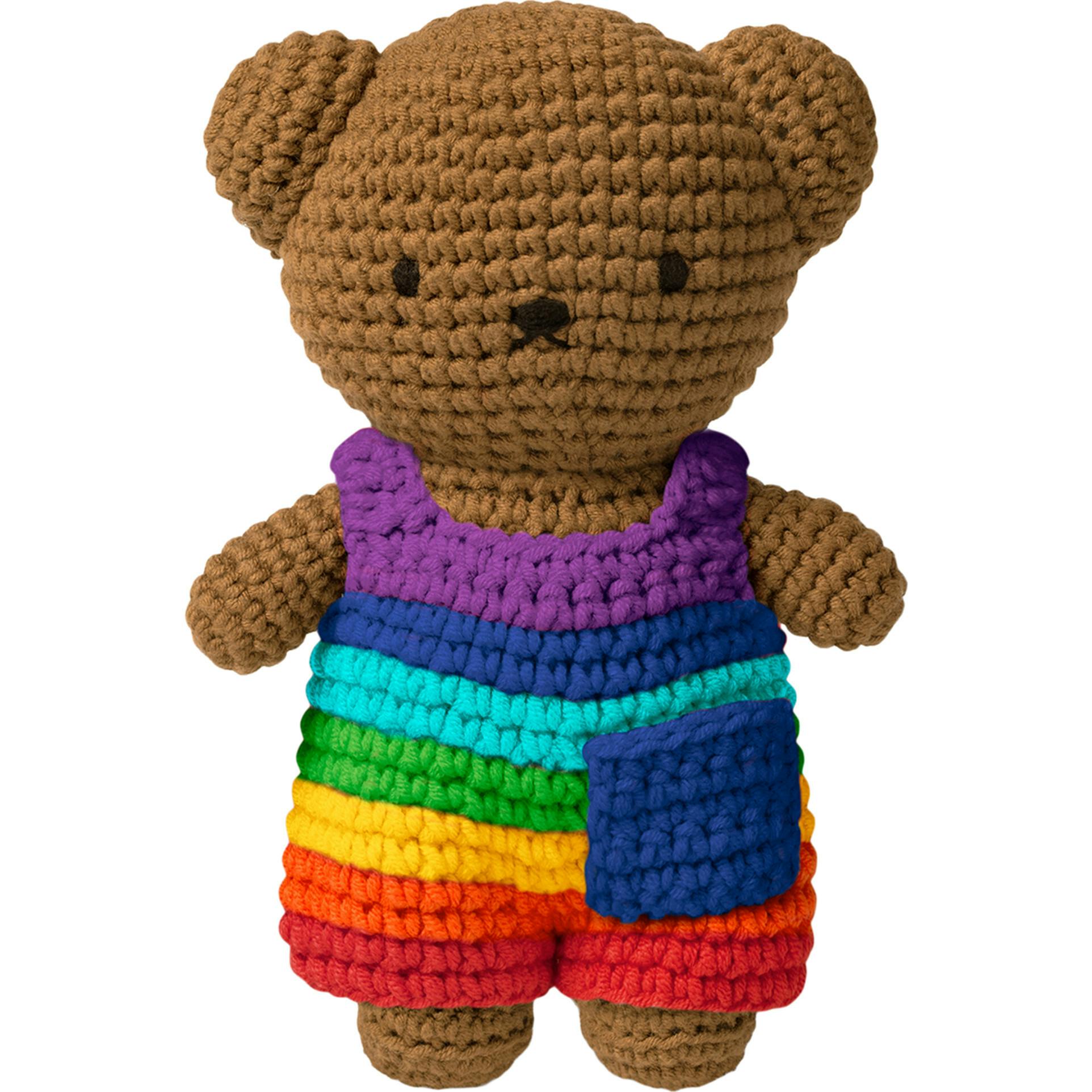 Boris In His Rainbow Overall Crochet Doll