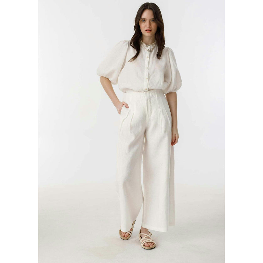 Culotte Linen Pants - Off White