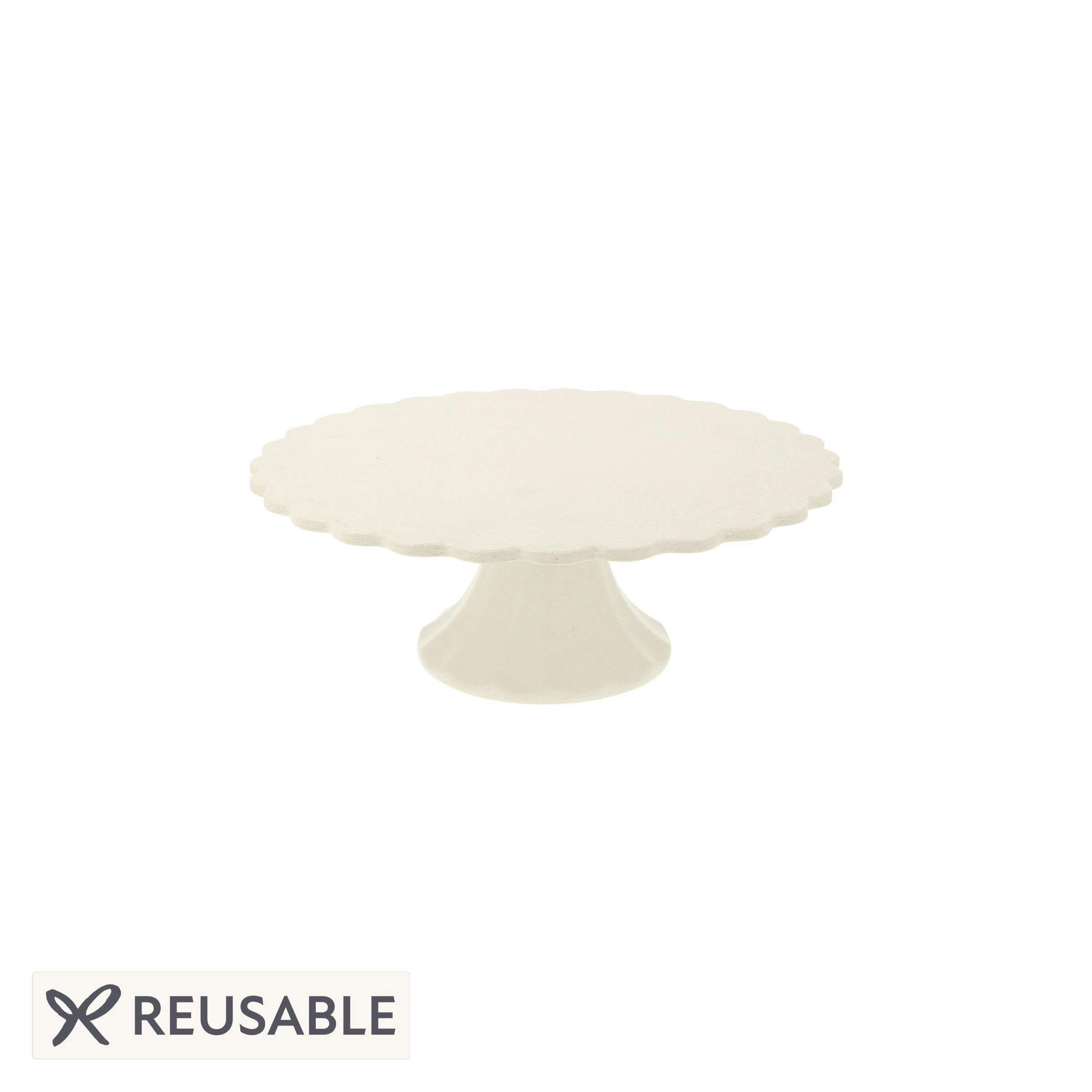 Small Cream Reusable Bamboo Cake Stand