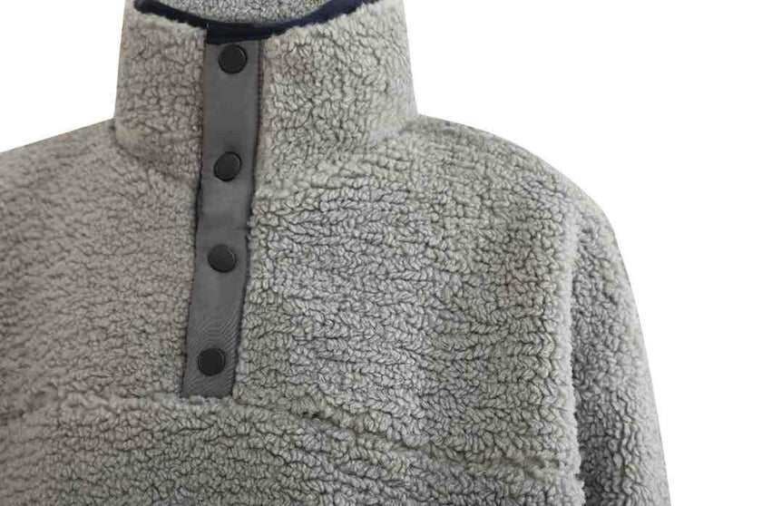 Gray Sherpa Fleece Pullover