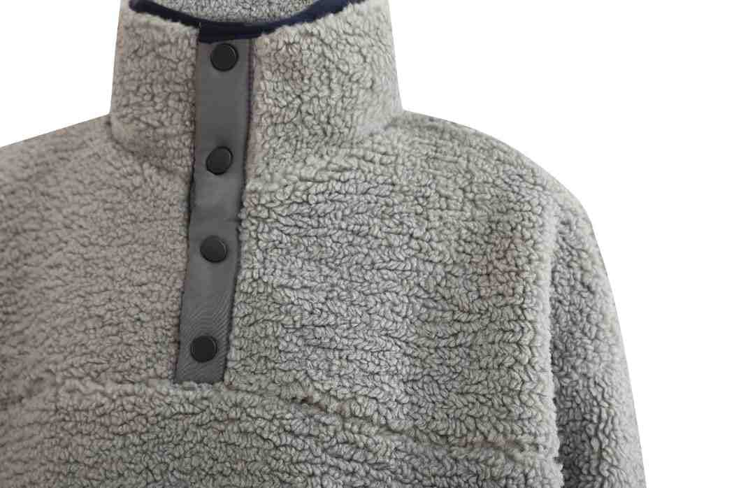 Gray Sherpa Fleece Pullover