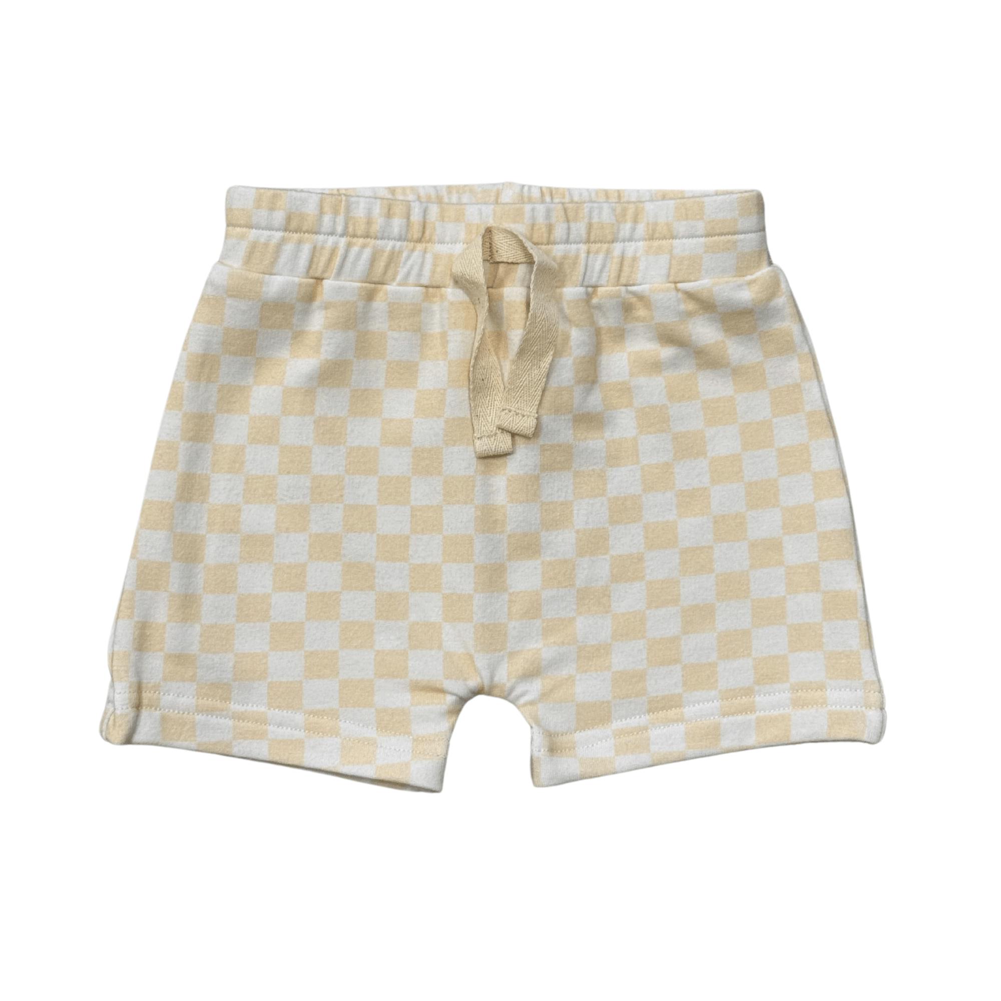 Boys Harem Shorts in Checkered in Rutabaga