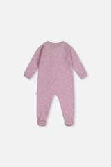 Baby Organic Cotton One Piece Pajama Purple Floral Print