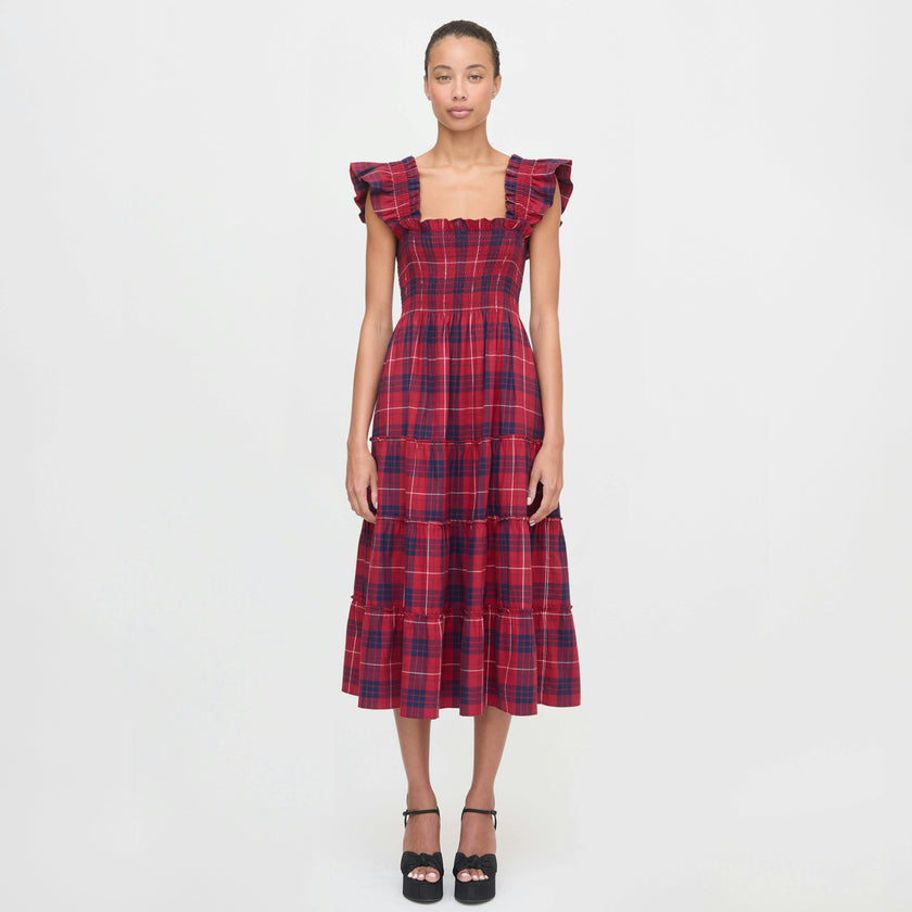 The Ellie Nap Dress - Cherry Tartan