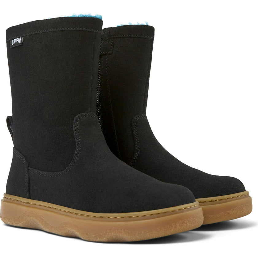 Kiddo Suede Leather Nubuck Boots, Black