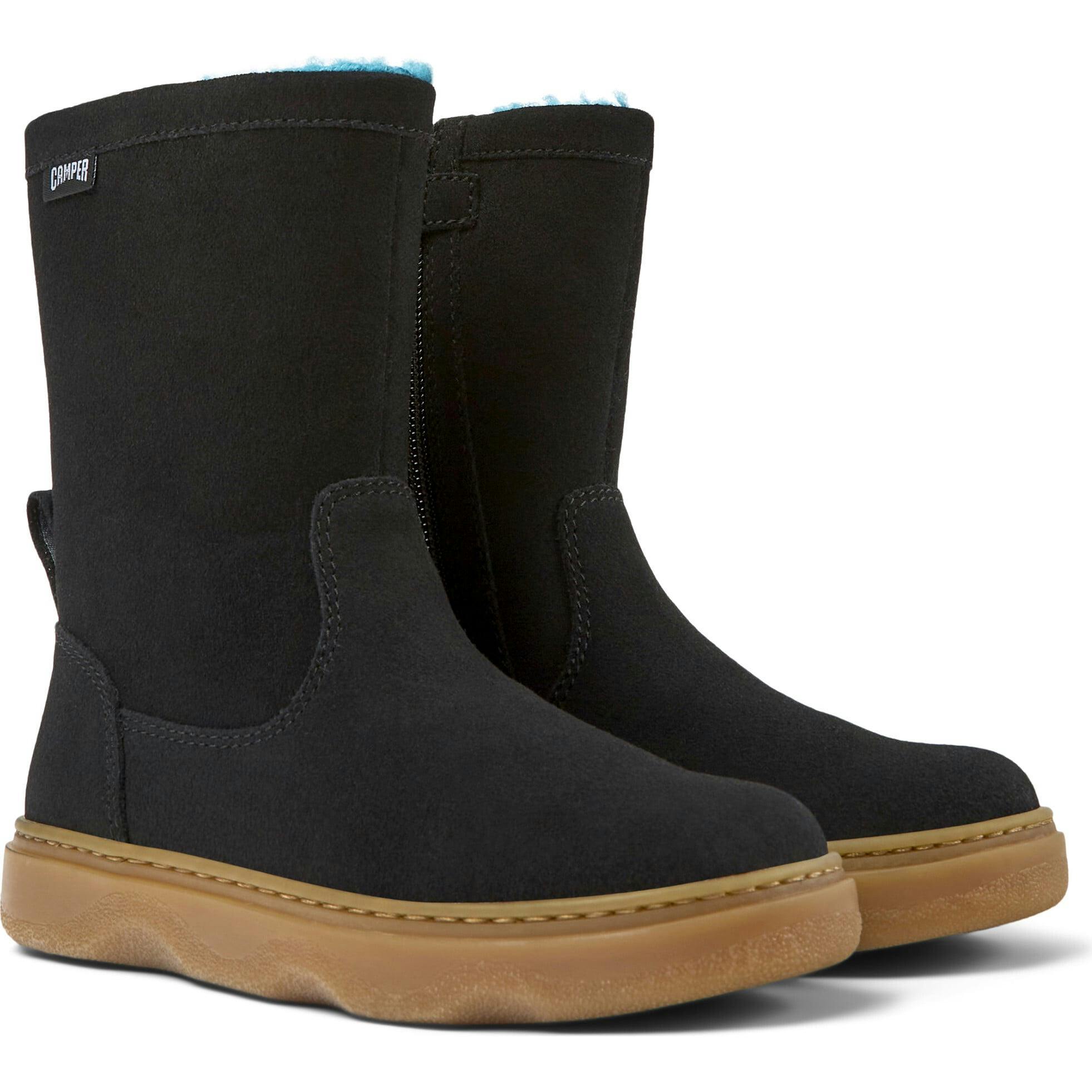 Kiddo Suede Leather Nubuck Boots, Black