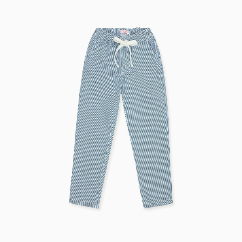 Blue Stripe Andreas Boy Cotton Trousers