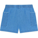 BONTON Clovis Frill Pocket Shorts - Chambray