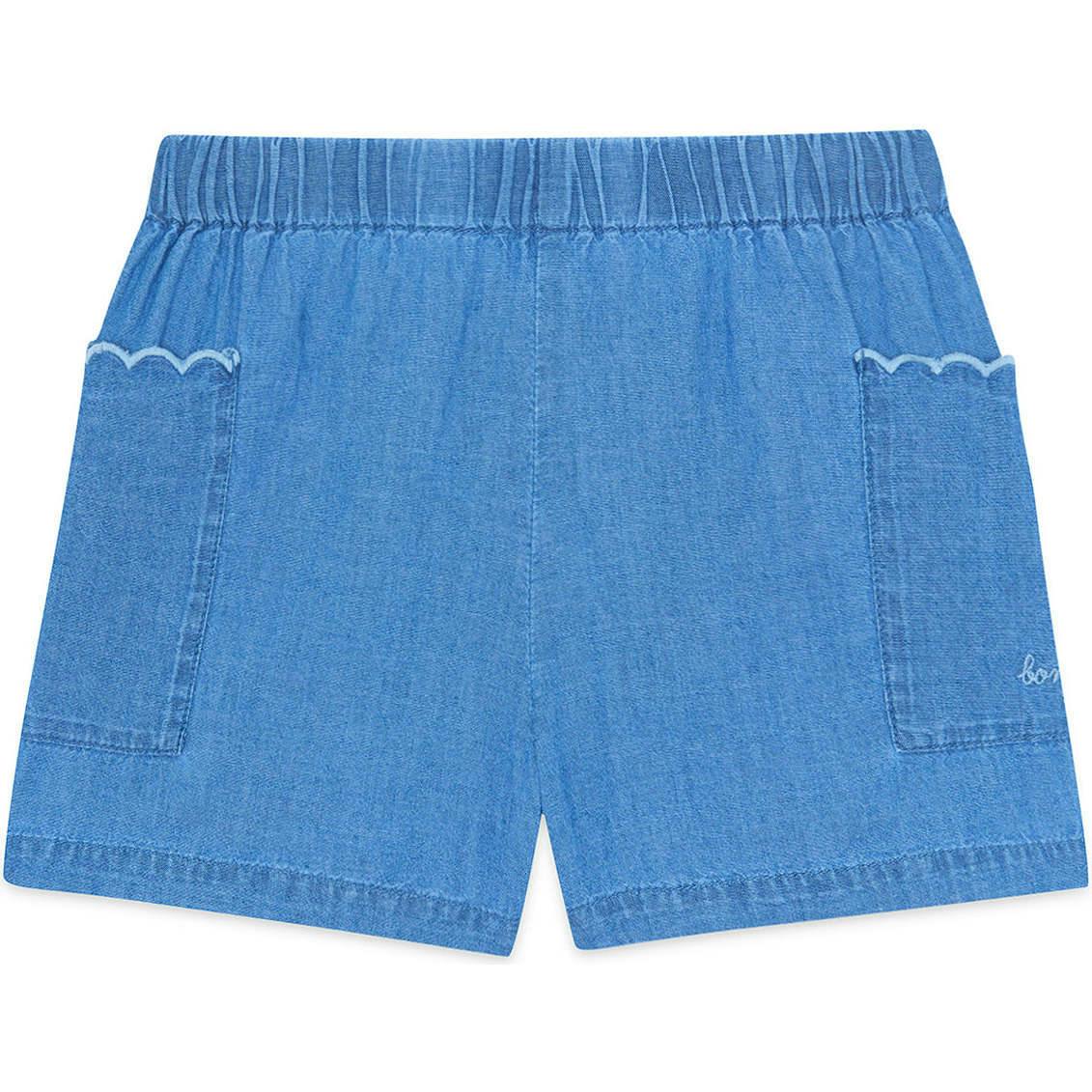 BONTON Clovis Frill Pocket Shorts - Chambray