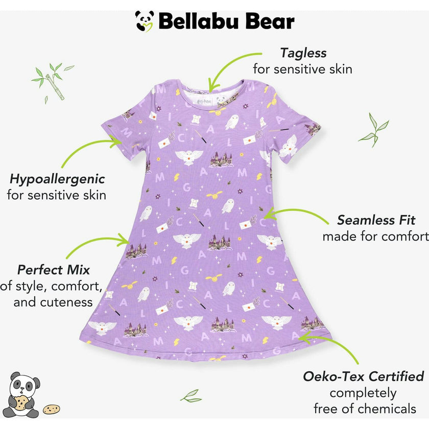 Hedwig's Magical Mail Bamboo Girls' Short Sleeve Dress