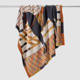 Cotton Sustainable Knit Patterned | Stripes Throw Blanket - Equestrian Cheval