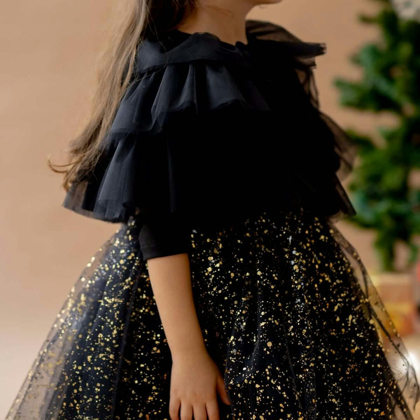 Shiny Black Dress Set