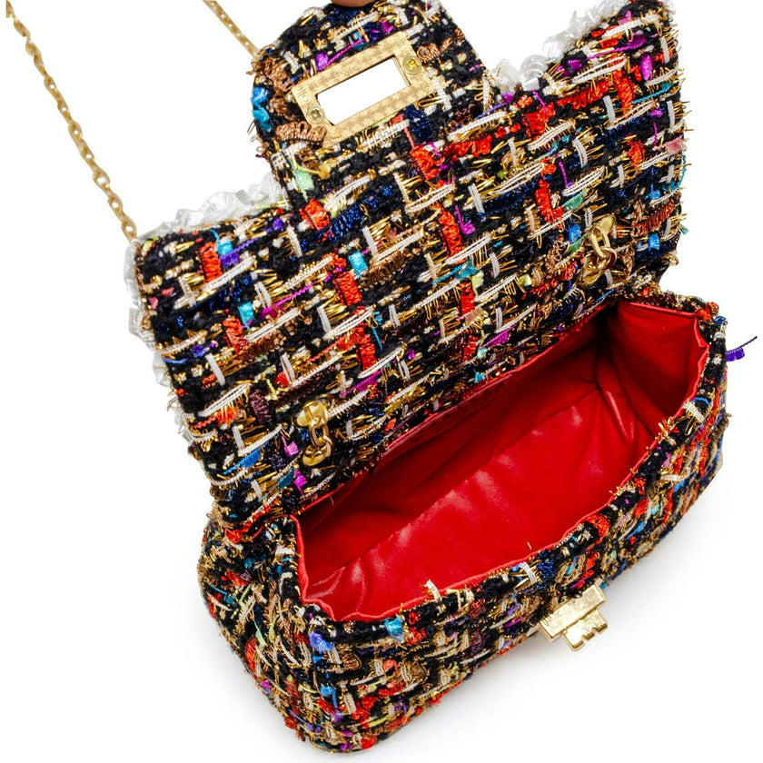 Classic Tweed Pearl Handbag