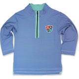 Stripe Performance Knit Half Zip With Sports Crest