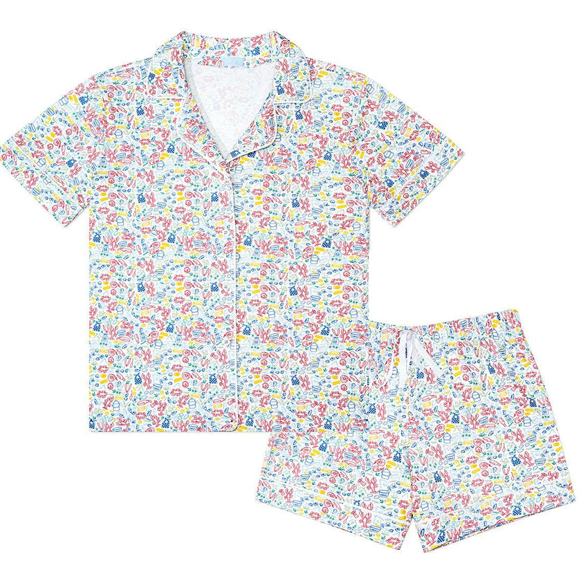 Lobster Bake Women’s Button Front Short Pajama Set