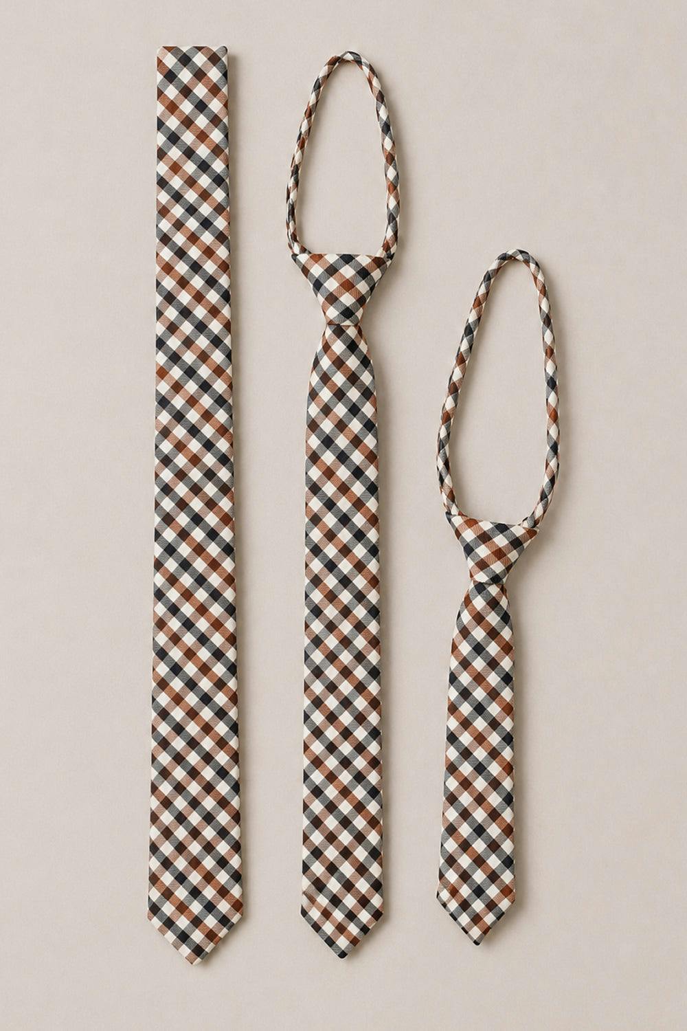 Ties in Chestnut Gingham