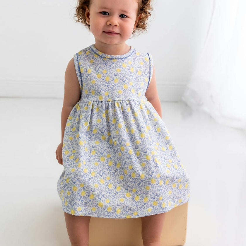 Lemons Pima Cotton Baby Dress w/ Bloomer