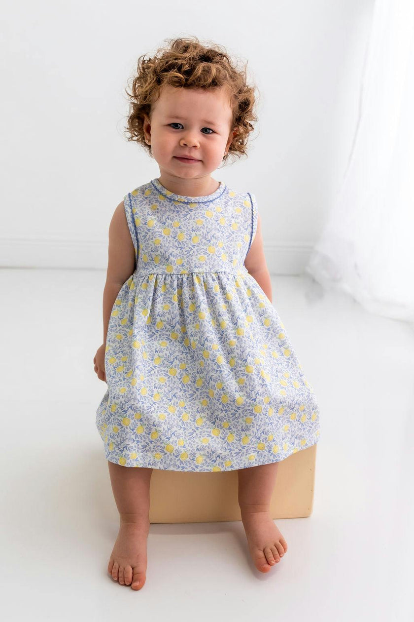 Lemons Pima Cotton Baby Dress w/ Bloomer