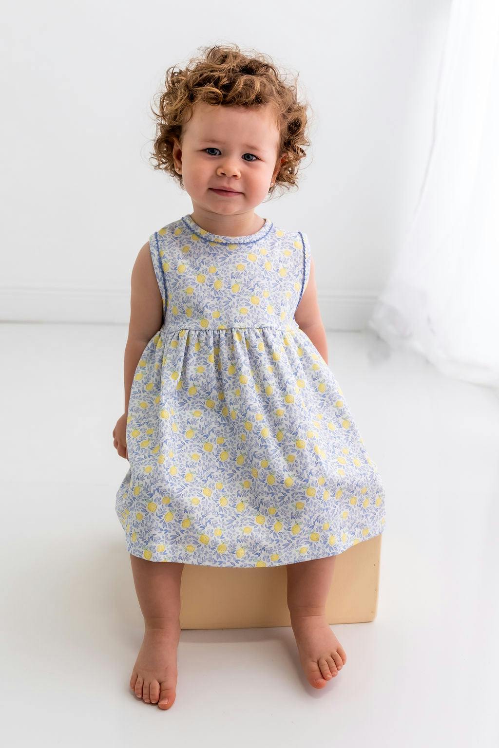Lemons Pima Cotton Baby Dress w/ Bloomer