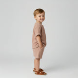 Organic Terry Tee & Shorts Set - Clay