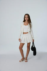 Mickey Cream Studded With Rhinestones Sweater Cardigan