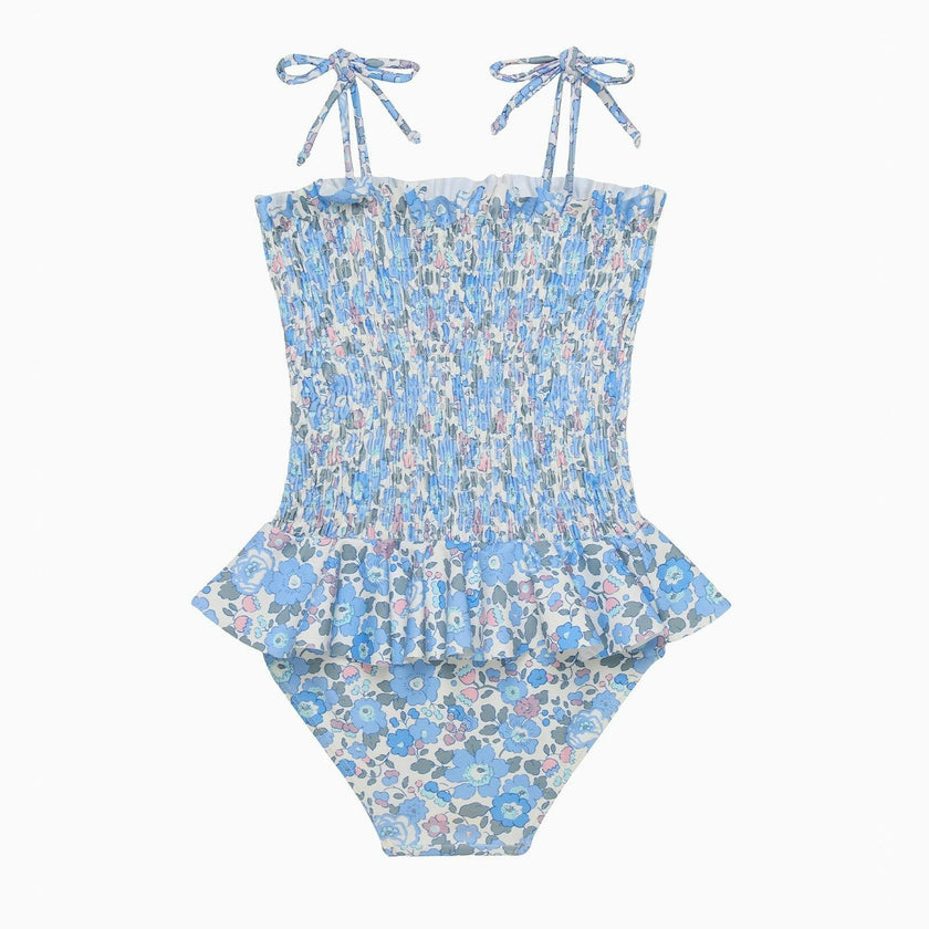 Ruched Swimsuit in Blue Betsy