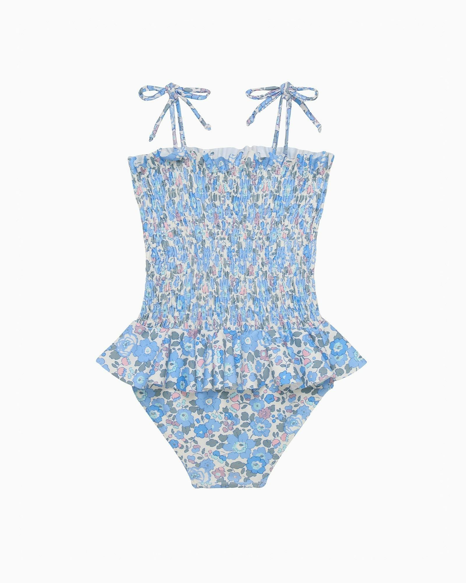 Ruched Swimsuit in Blue Betsy