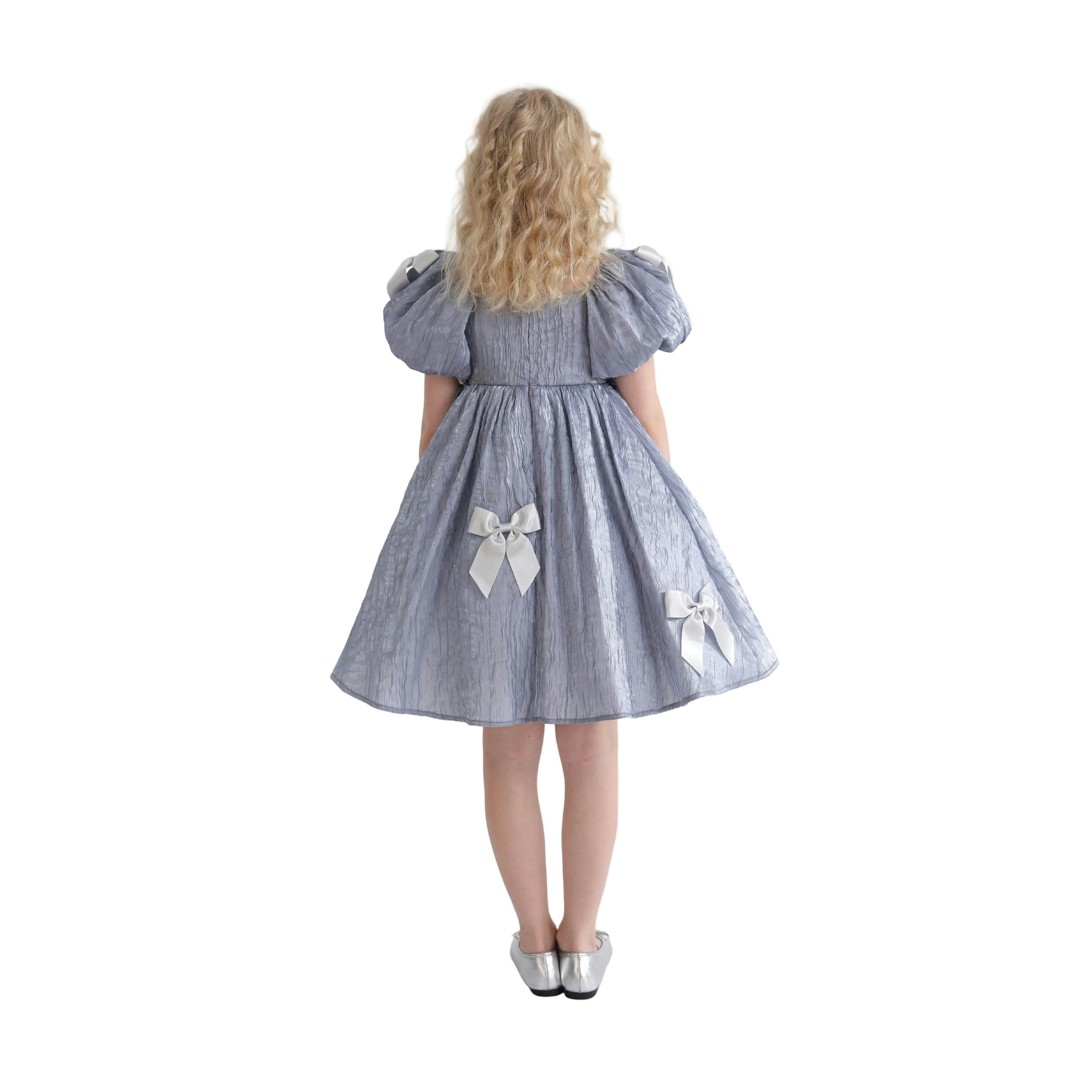 Blue Clarissa Bow Party Dress