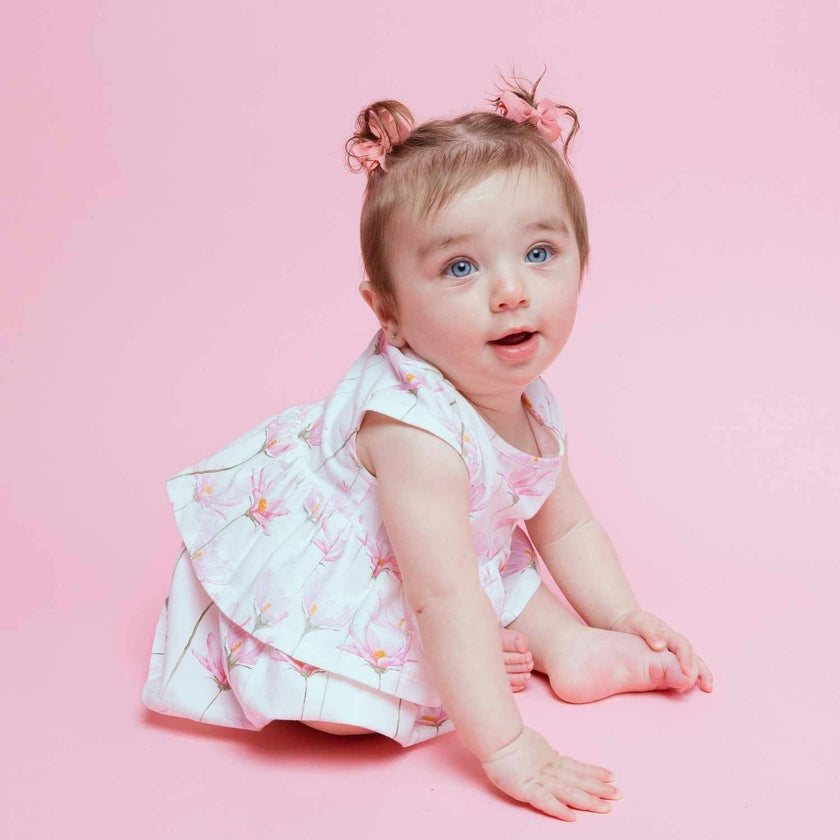 Round Neck 2-Layered Dress With Matching Bloomers