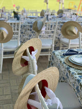 Zinnia Sun Hat - Long & Thin Vintage Eyelet Lace Ribbon