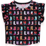 Girls Hi-Shine Ruffle Crop Top